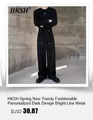 HKSH Autumn New Men's Hooded Distressed Patchwork Folded Waste Land Tactical Punk Techwear Shoulder Batwing Sleeve Jacket HK2392