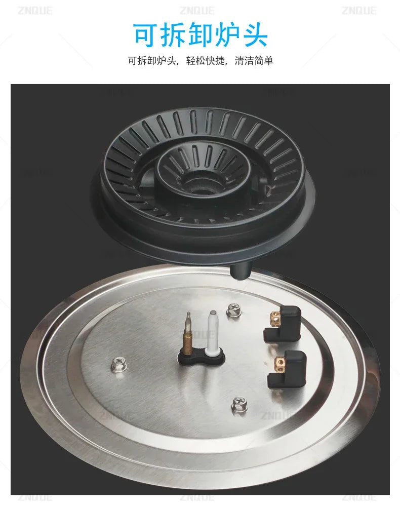 3-Burner Stainless Steel Gas Hob European Style Built-in Natural Gas Kitchen Stove