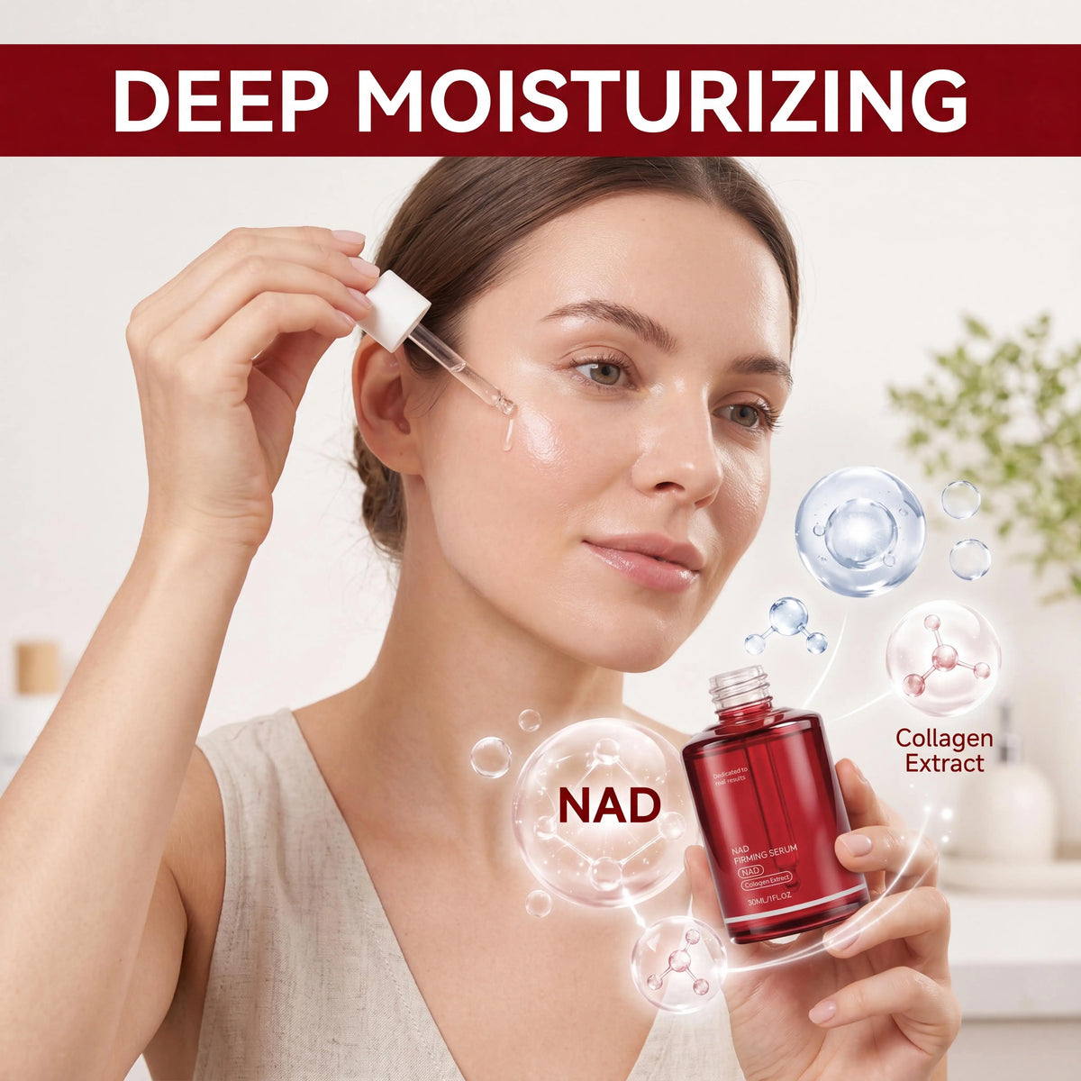 NAD+ Firming Serum Collagen Peptide Serum Improve Wrinkle & Fine Lines Enhance Skin Elasticity Whitening Serum For All Skin Type