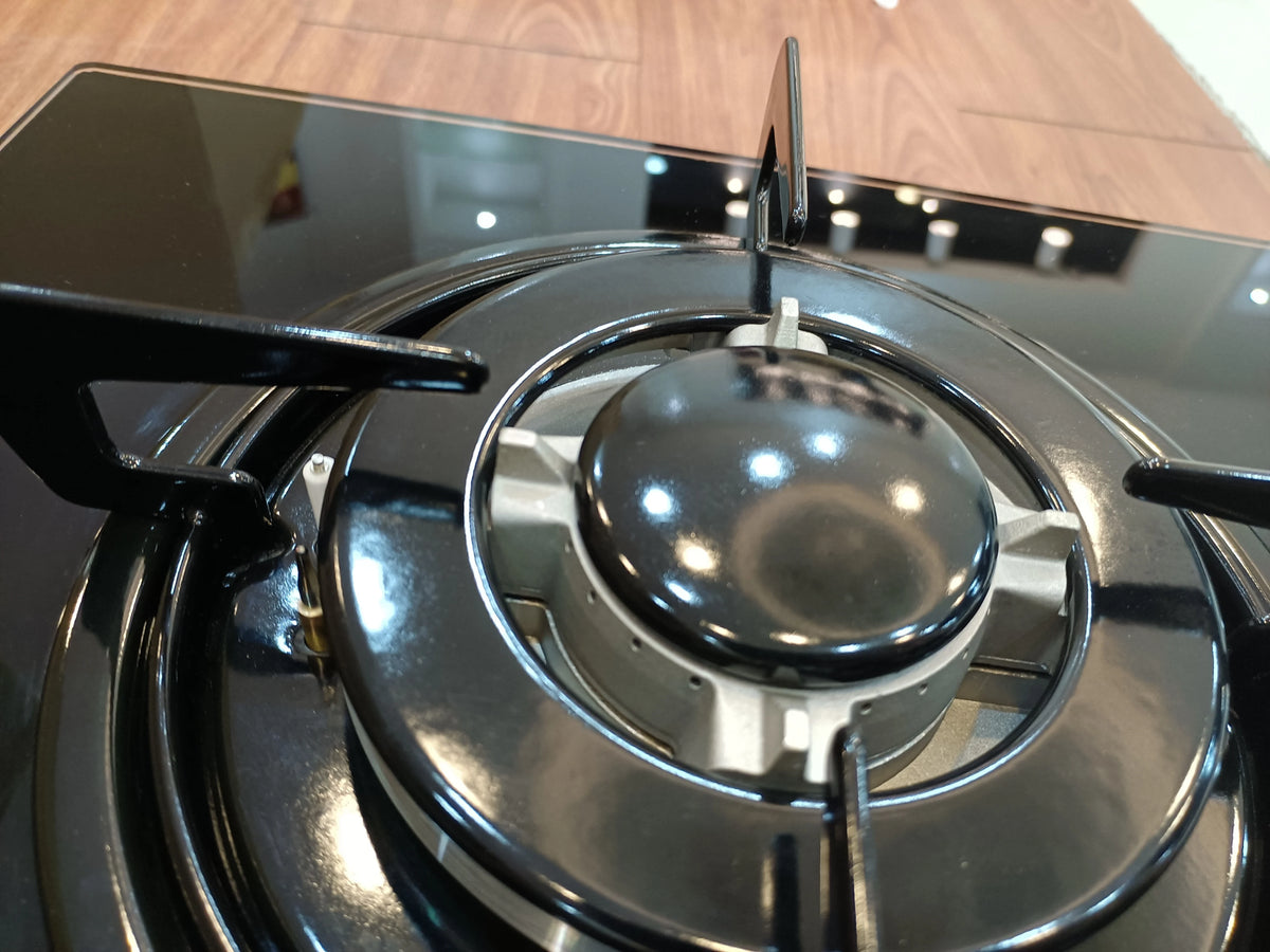 Tempered Glass 3-Burner Built-in Gas Stove With Safety Shut-off And Dual Gas Compatibility