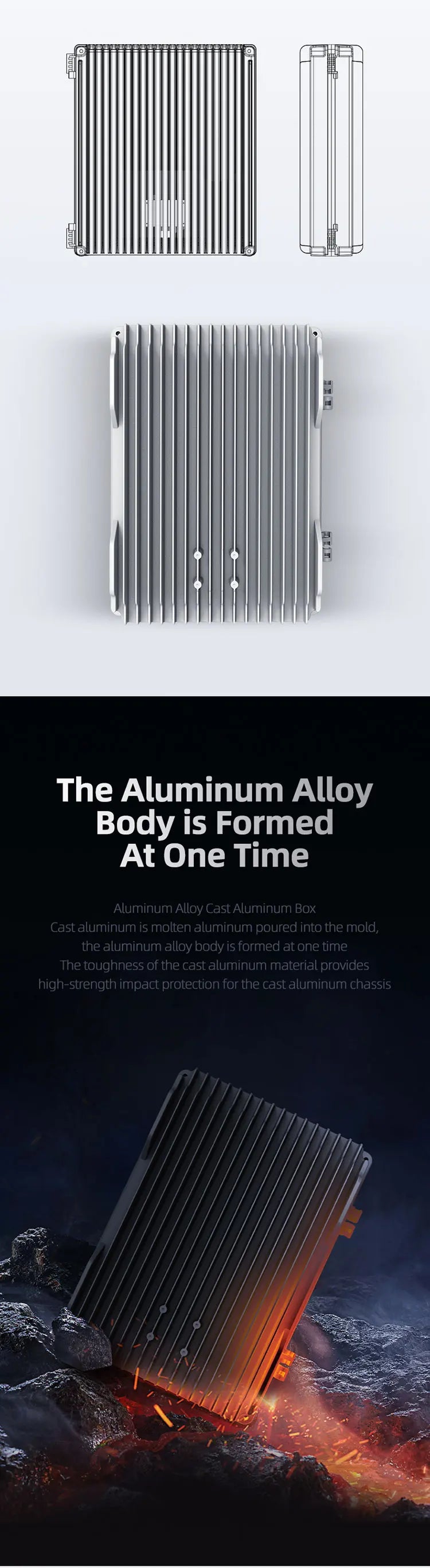 AY347-28W AP Bridge Die-casting Aluminum Waterproof Box Outdoor Wireless Ap Amplifier Shell 304*184*77MM