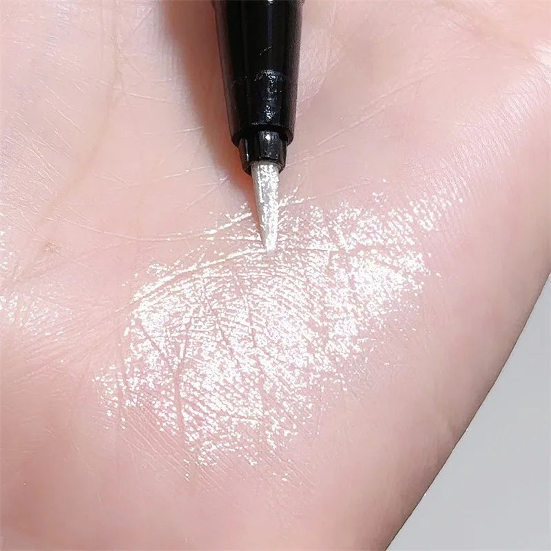 1Pc Glitter Eyeshadow Pen Matte Purple Diamond Eyeliner Pen Waterproof Highlight Brighten Silkworm Makeup Pencil Shiny Eyelids