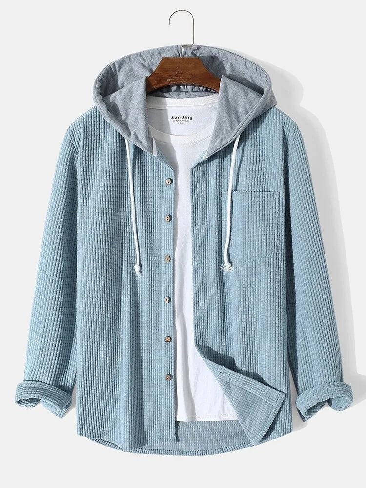 Men Cardigan Single Breasted Hoodies Hooded Sweatshirts Spliced Button Long Sleeve Outerwear Casual Sports Pockets Loose