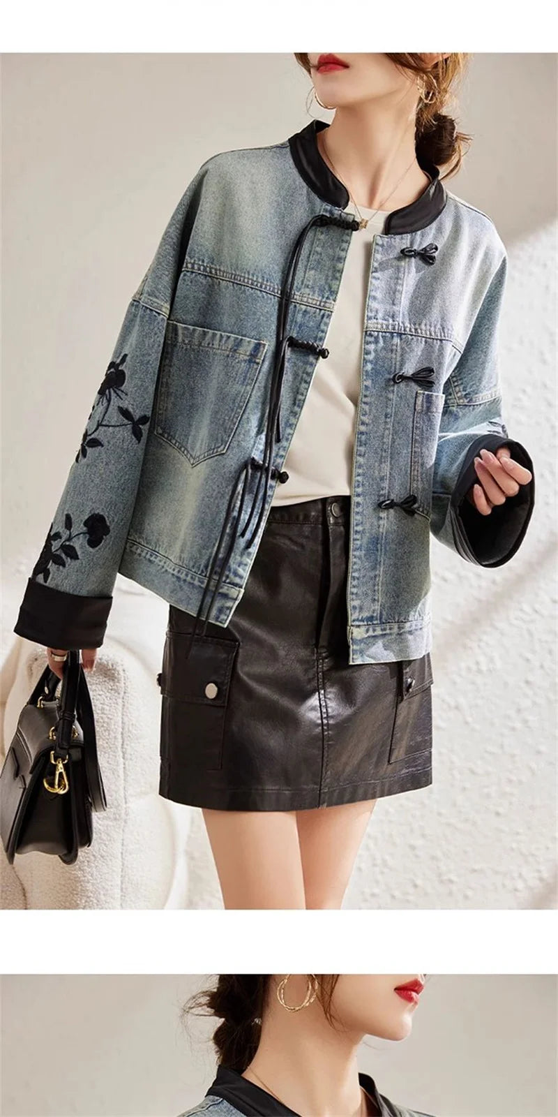 Denim Jacket For Women in Spring and Autumn 2024 New Embroidered Chinese Style Fashion Versatile Denim Clothing High-end women's