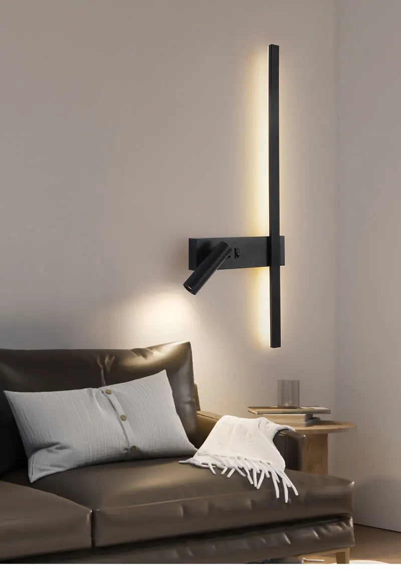 Modern LED Wall Lamps with Switch for Bedroom Indoor LED Wall Lights with 350° Rotatable Spotlight for Kitchen Dinning Room Home