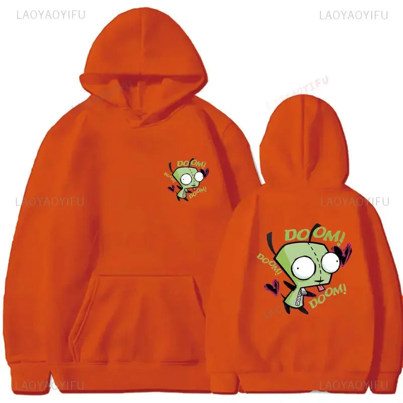 Happy Gir Classic Hip Hop Cool Thermal Hoodie Invader Zim Gaz Membrane Animated Leisure Tracksuit Autumn and Winter Fleeces
