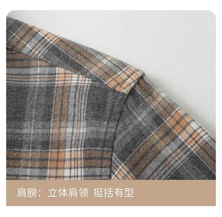 100% Cotton Flannel Shirt Long Sleeve, Plaid Winter Casual Shirt, Anti-Wrinkle Soft Brushed Fabric, Multi-Color Sizes M-4XL