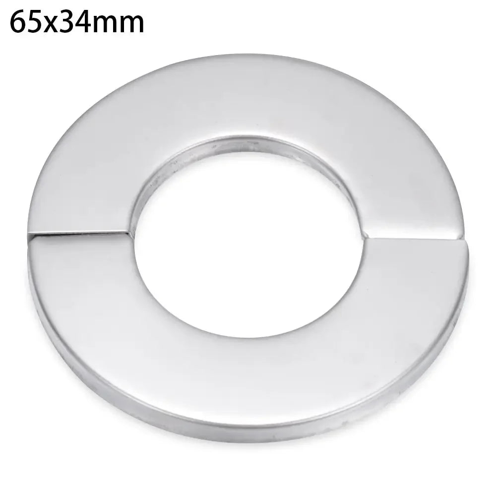 Black Shower Faucet Decorative Cover Chrome Finish Stainless Steel Wall Flange Water Pipe Wall Covers Bathroom Faucet Accessory