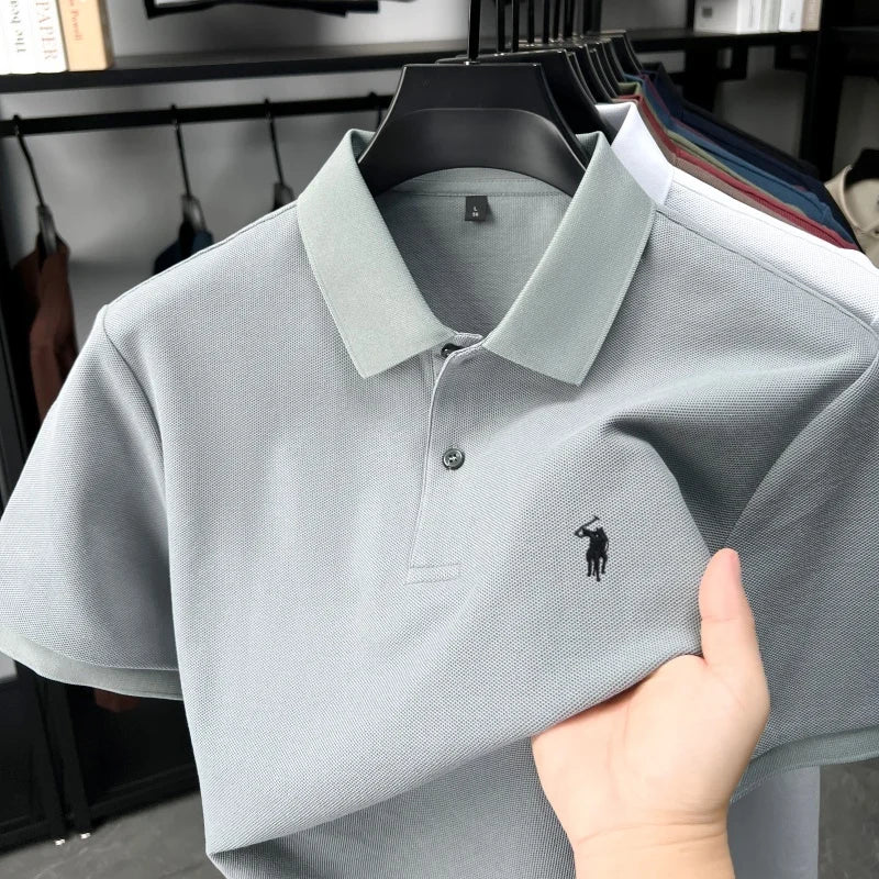 Designer brand 100% cotton short sleeve polo shirt fashion luxury pony embroidery men's summer casual high-quality Paul T-shirt