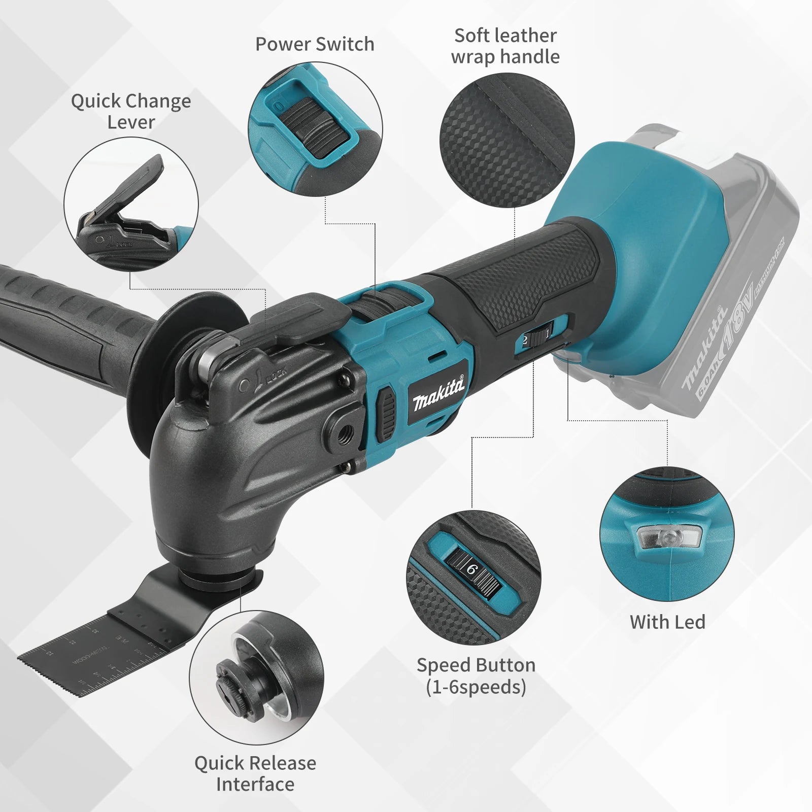 Makita DTM51 Cordless Grinding Machine, Edge Trimming Machine, Brushless Grooving Machine, Electric Shovel, Makita 18V Battery