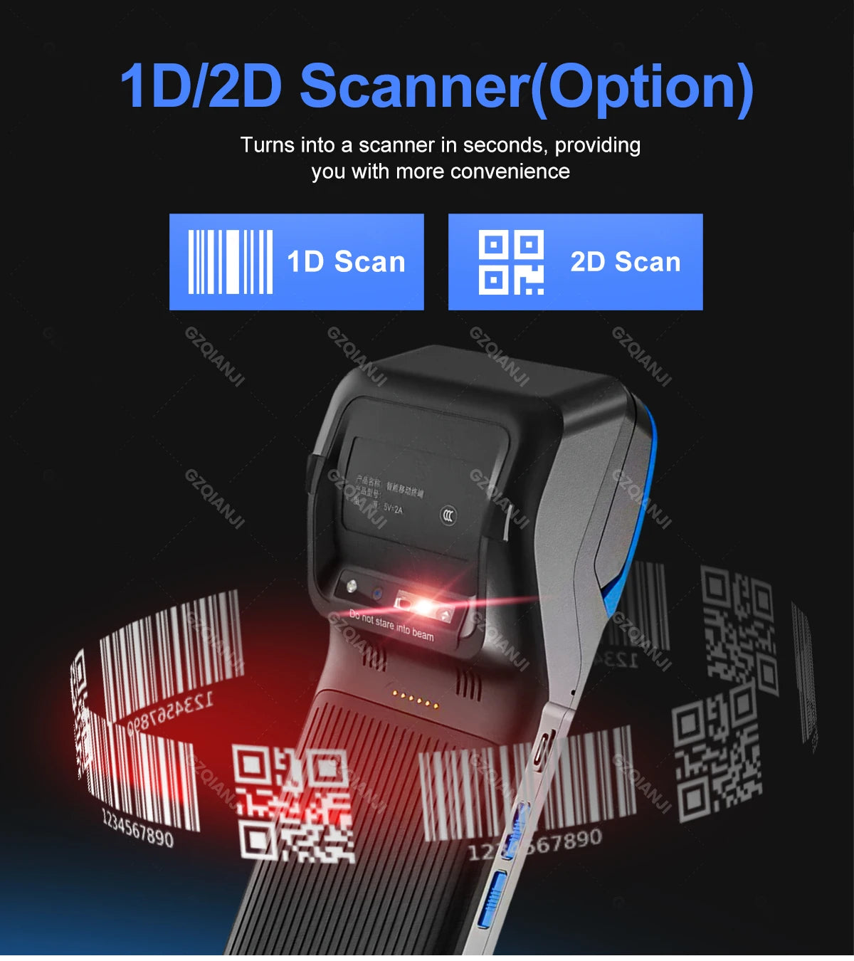 Android 14/13/11 3G 4G Handheld POS Terminal With 58mm Thermal Printer 1D 2D Scanner NFC Reader RAM3GB ROM32GB Mobile Device