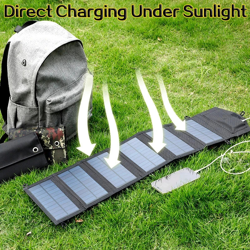 6-Fold 800W Foldable Solar Panel 20W/H Portable Solar Panels Charger USB 5V DC Full Time Power Solar Panel Mobile Power Supply