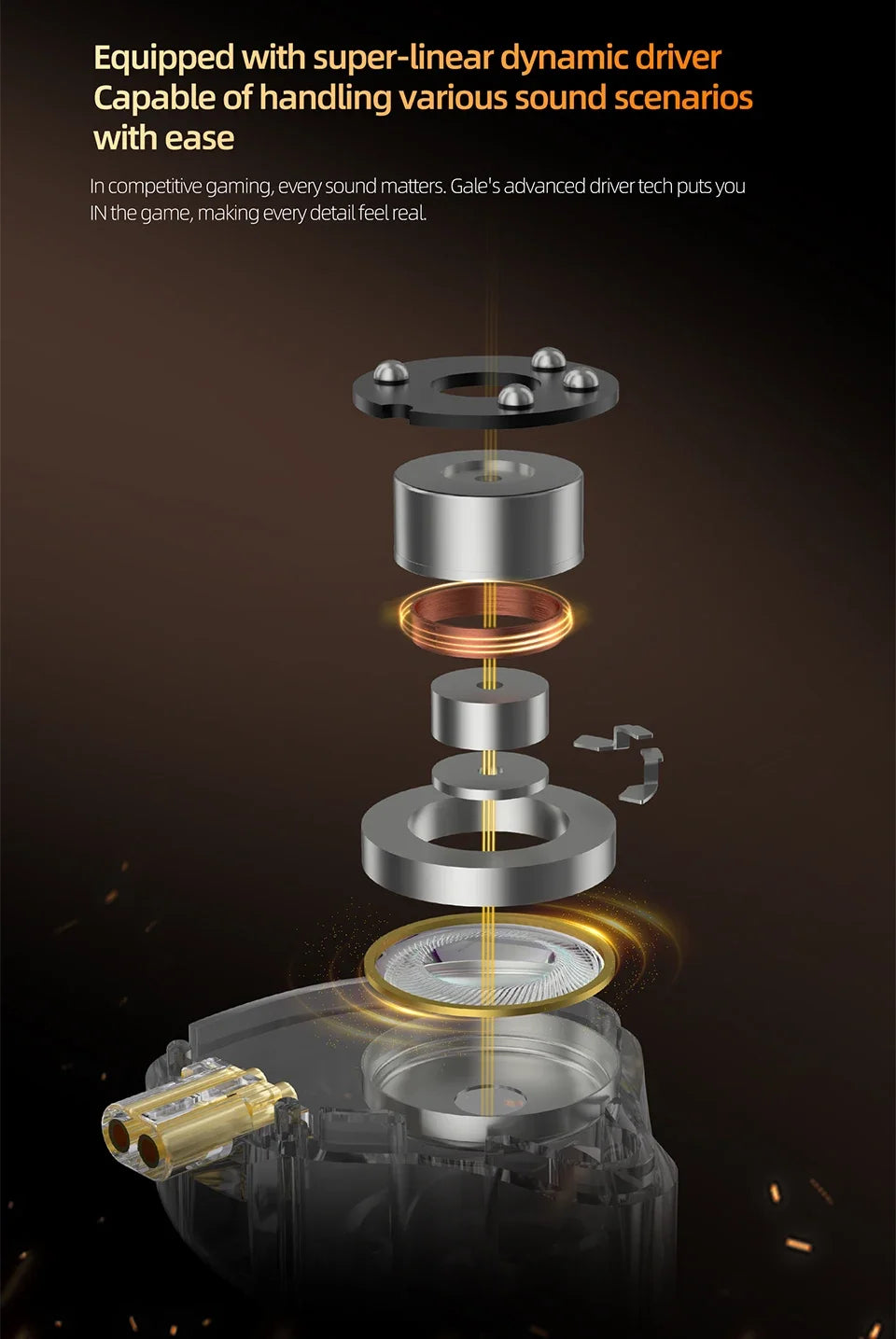 KZ Gale Earphone Gaming and Music Headset Dynamic Driver Detachable Design Enhances , Bass Performance for A More
