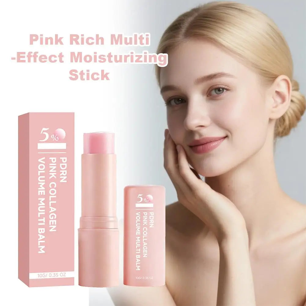 PDRN Pink Collagen Volume Multi Balm Stick Hydrating Wrinkle Cream NAD Stick for Face,Under Eyes, Lips Fine Lines, Firming Care