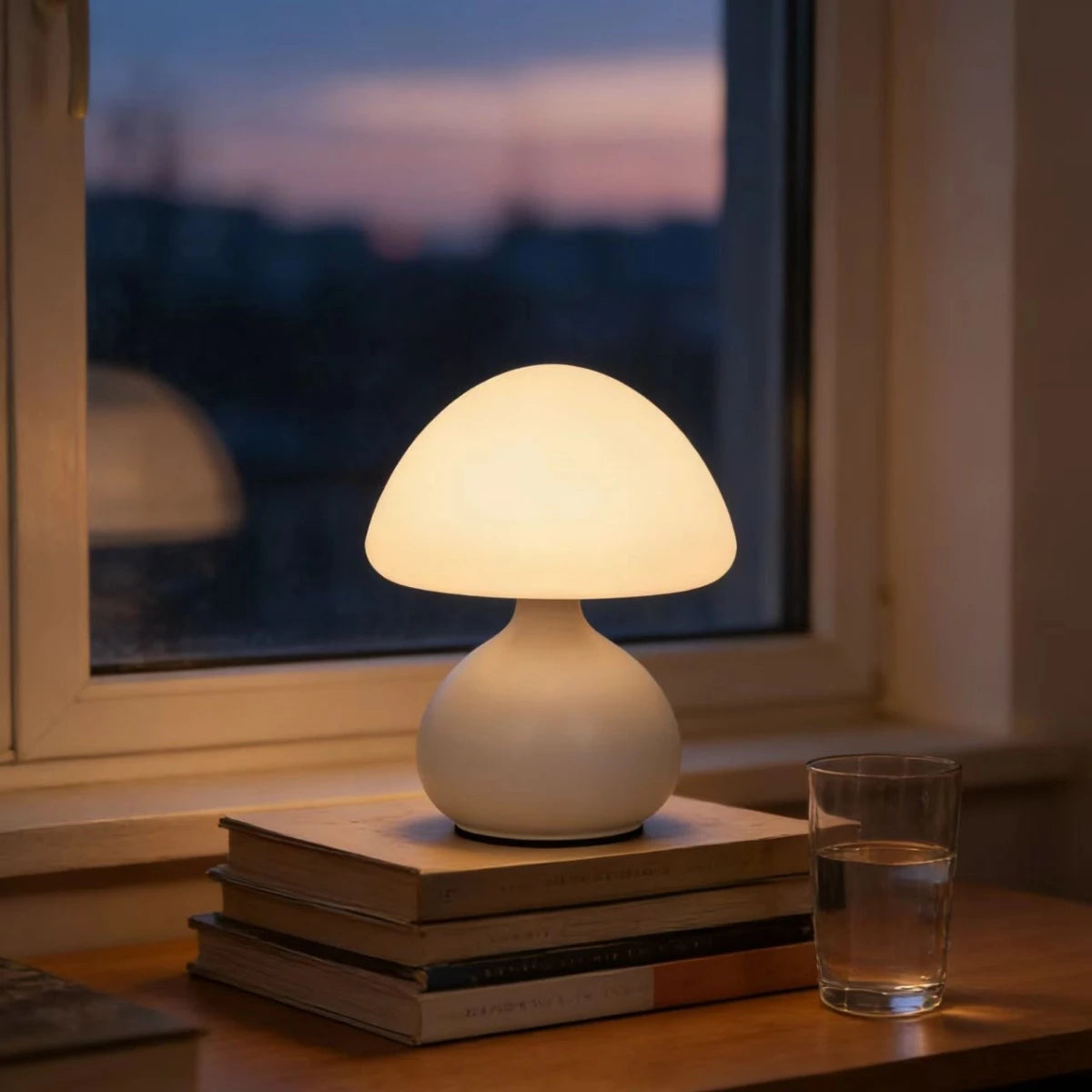 USB Powered Mushroom Table Lamp, Ambient Light, Bedroom Modern Simple and Atmospheric Table Lamp, Small Night Light, Decorative