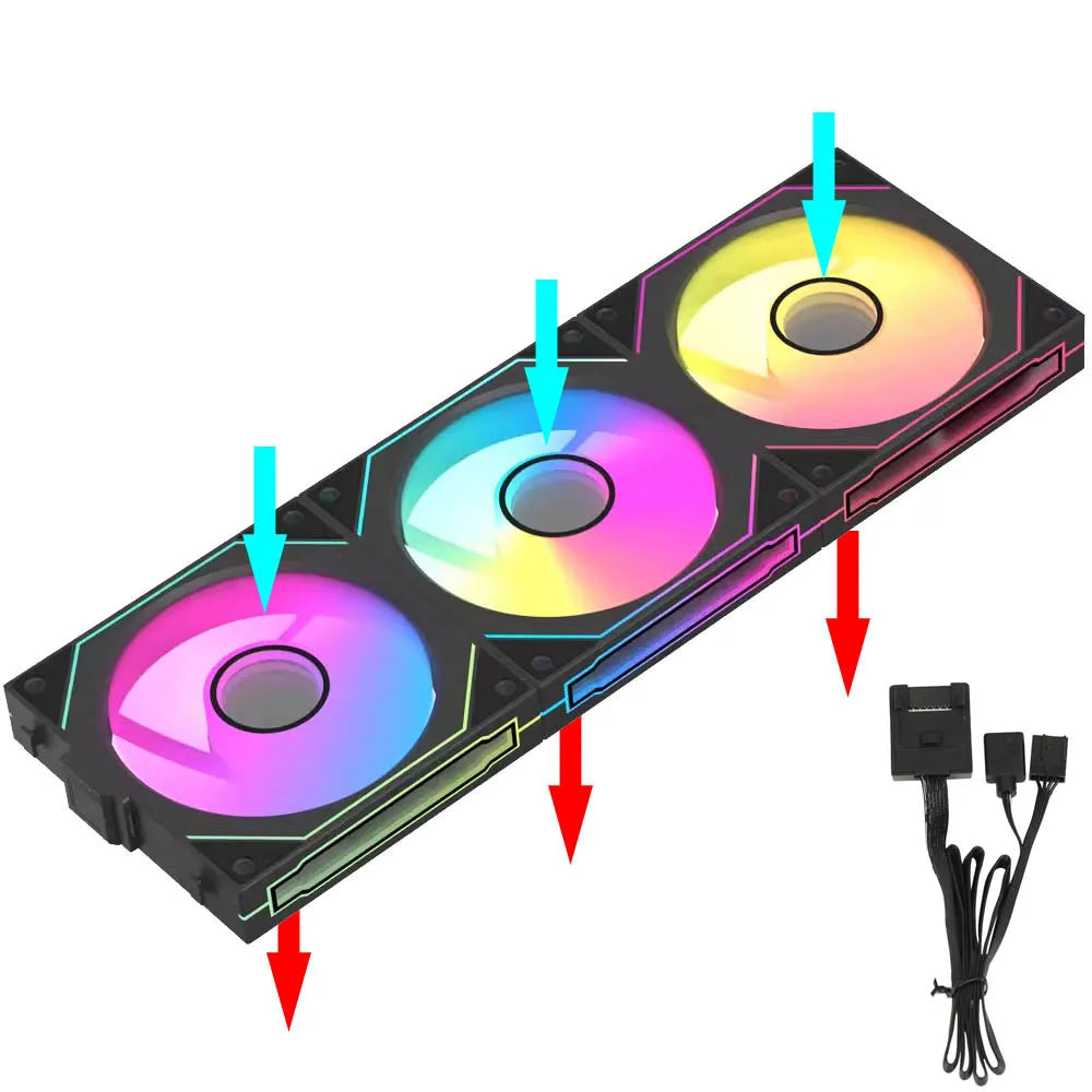 JUMPEAK MX120 Modular Stackable Splicing ARGB 240mm 360mm 120mm PC Case Cooling Fan Infinite Mirror For Computer Water Cooler