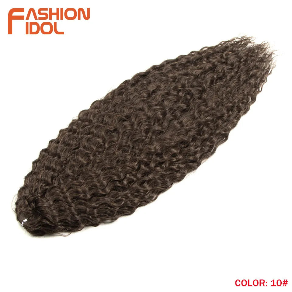 FASHION IDOL 24 Inch 300g Ariel Hair Synthetic Crochet Curly Hair Water Wave Braid Hair Ombre Blonde Braiding Hair Extensions