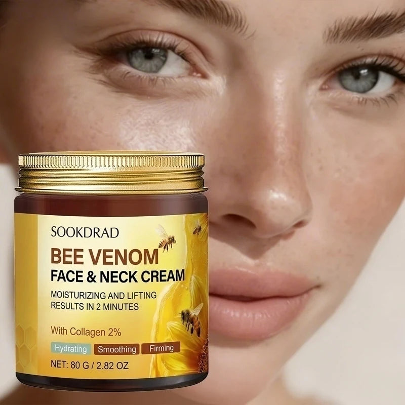 Bee Venom Face & Neck Cream,2% Collagen, moisturizing smooth, all skin, daily morning care,80g
