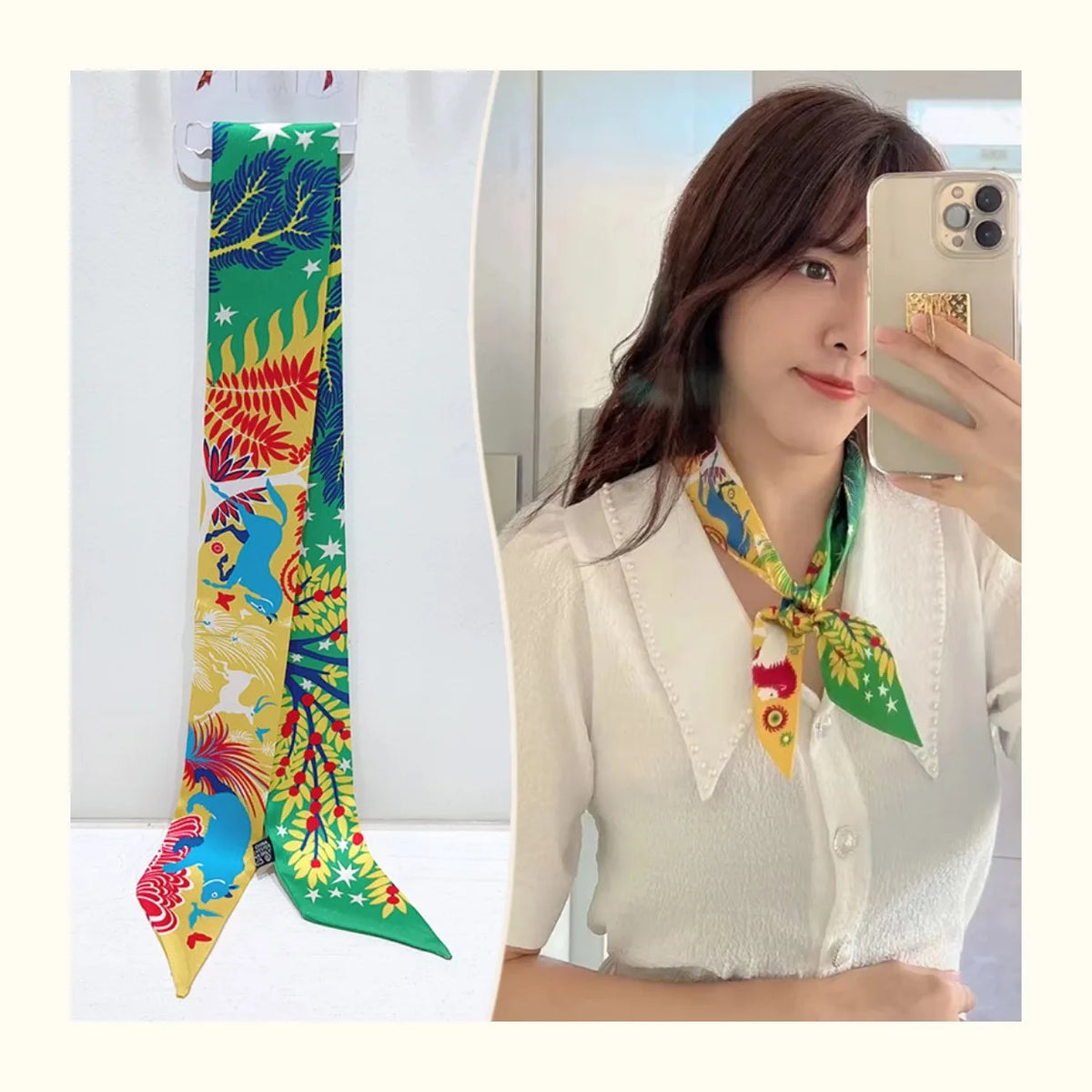 New 2025 simulated silk wrapped bag strap bag handle silk scarf tied bag ribbon decorative small streamer