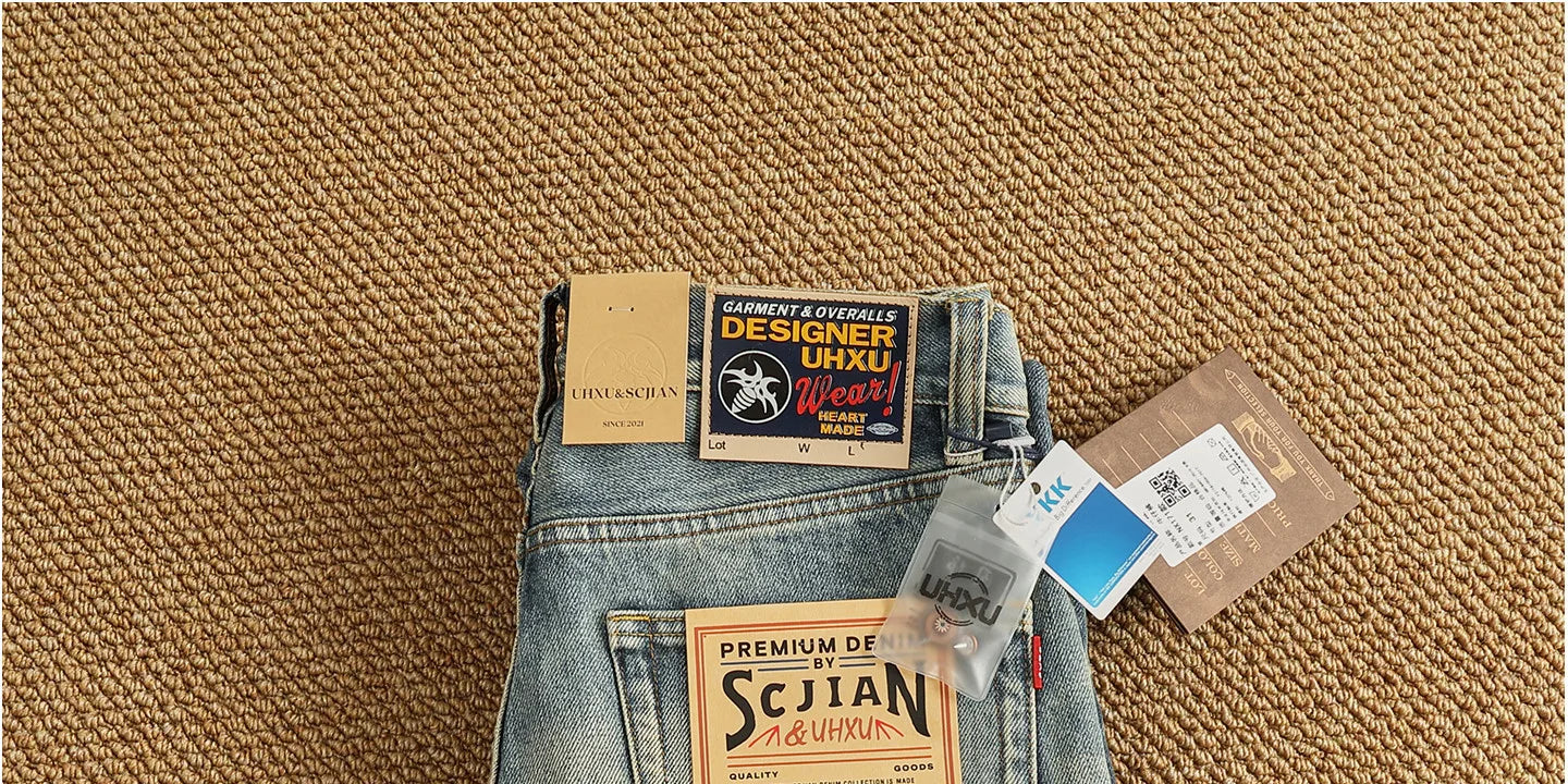 2025 Autumn New American Retro Heavyweight Ripped Denim Men's Fashion 100% Cotton Washed Old Straight Tapered Casual Jeans
