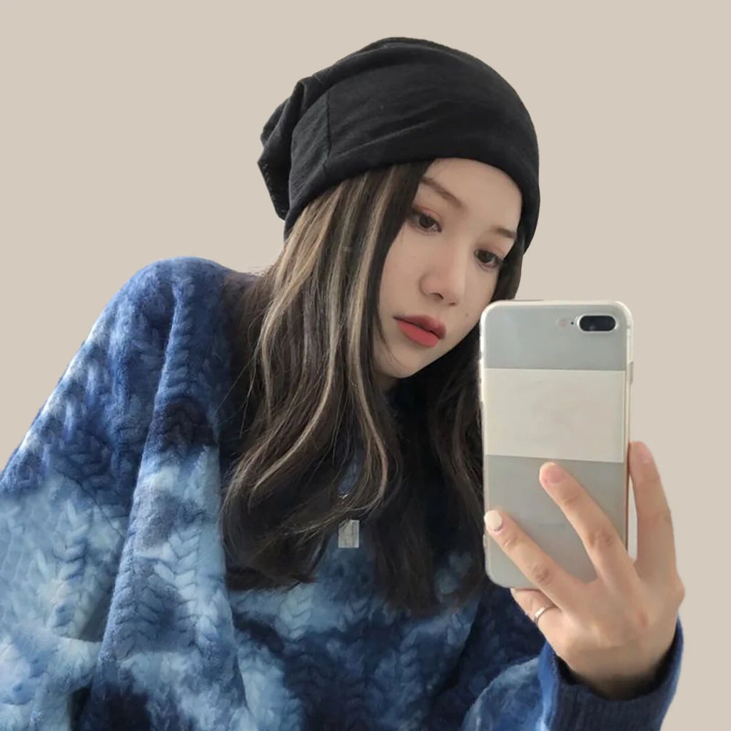 Solid Color Unisex Slouchy Beanie Soft Lightweight Winter Warm Cap for Men Women Hip-Hop Baseball Tennis Running Daily Wear