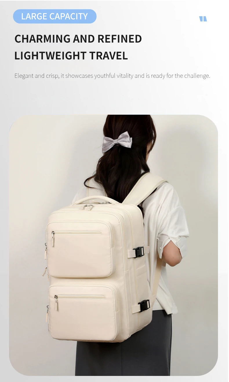 Large Travel Backpack for Women Men Cabin Bag Multifunctional Airplane Waterproof Backpack with USB Charging Anti-Theft Backpack