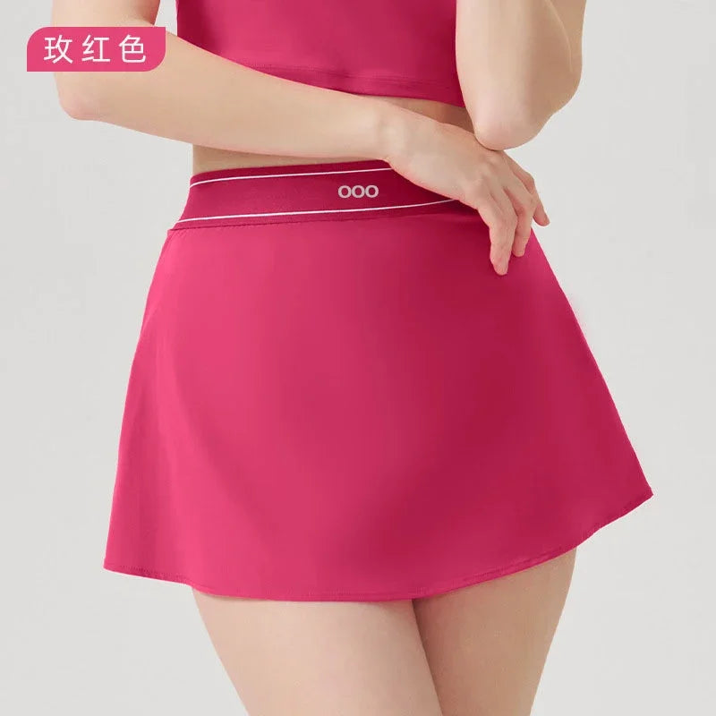 2026 Women's Casual Fashion Sports Short Sleeve and Running Comfortable Fitness Yoga Tennis Skirt