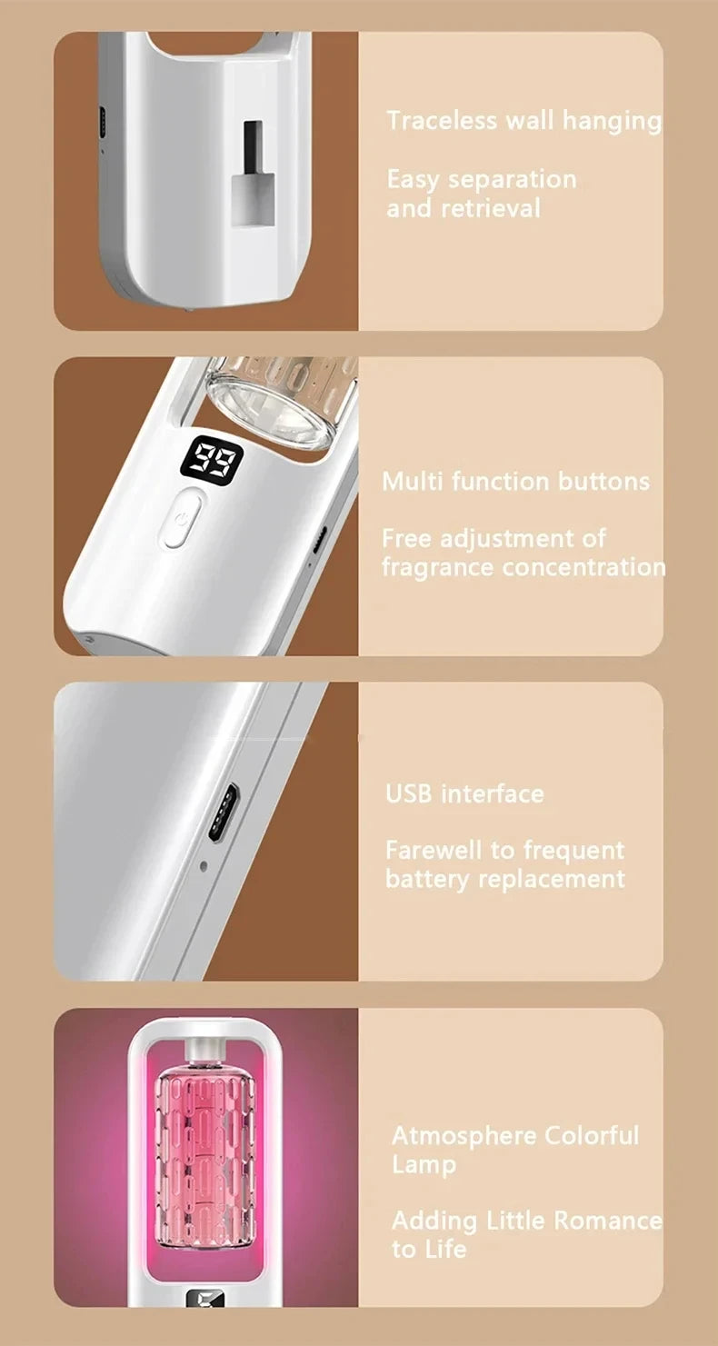 Intelligent Aromatherapy Machine Diffuse Long Lasting Spray Air Freshener Toilet Deodorizer Household Bedroom Automatic Sprayer