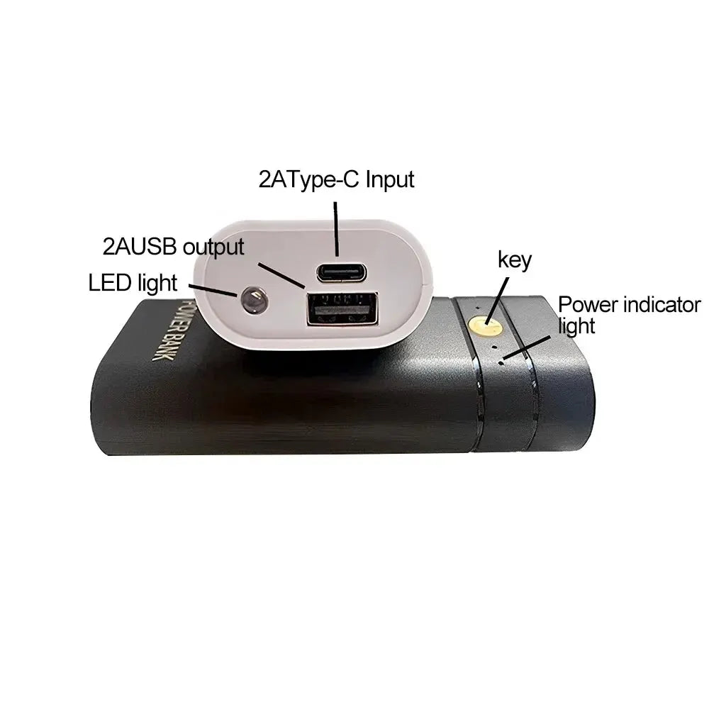 USB Power Bank Charge Shell 5V 6000mAh 2X 18650 USB Type C Battery Charger Case For Phone Electronic Charging DIY Not Including