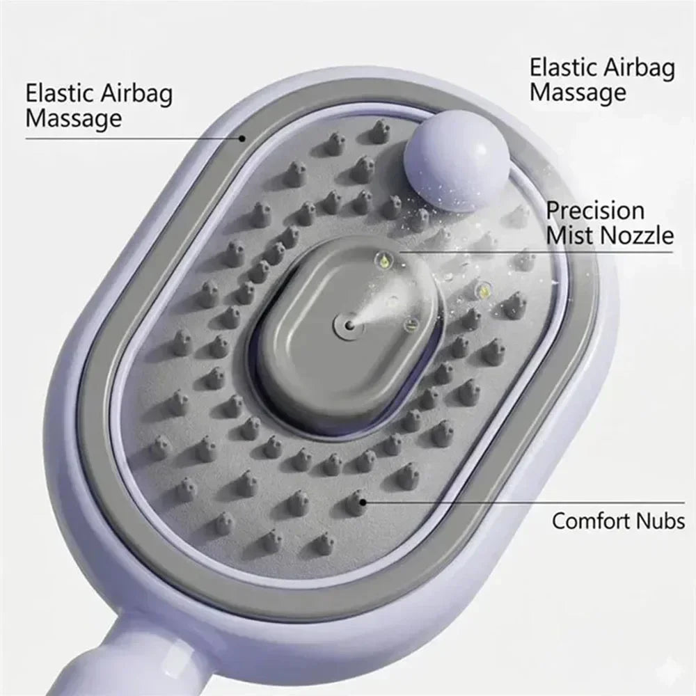 Electric Steam Brush with Water Spray Wet Electrics Hairbrush USB-C Charging for Detangling Smoothing Styling & Frizz Control