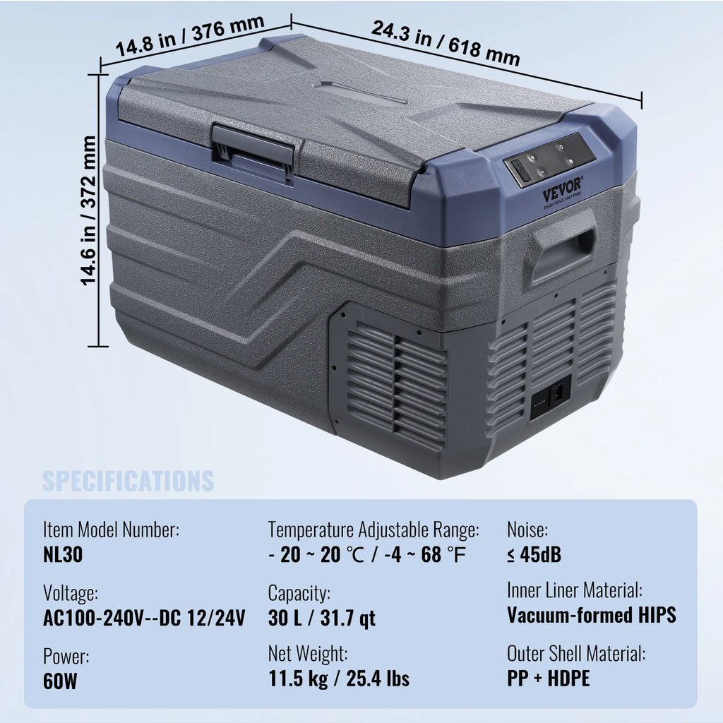 SucceBuy 8L to 75L Car Refrigerator Fridge Portable Icebox Single&Dual Zone w/Blue Tooth Temp Adjustable for Outdoor Camping RV