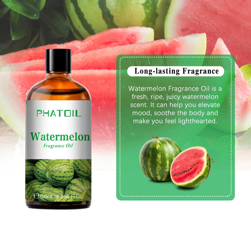 PHATOIL 100ml Fruit Series Fragrance Oils with Glass Dropper Coconut & Vanilla Strawberry Mango Cherry Aroma Oil For Diffuser