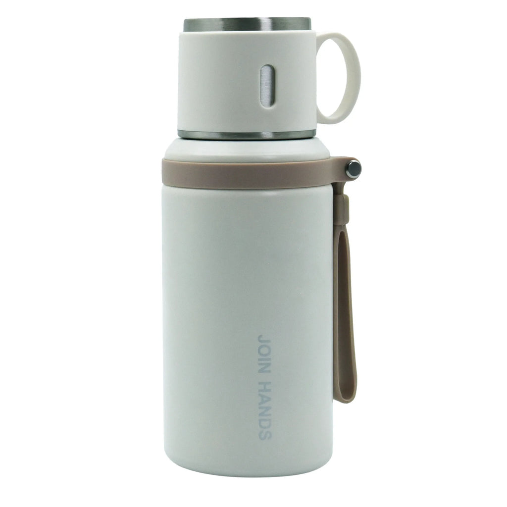 Premium Travel Coffee Mug Stainless Steel Double-Wall Leak-Proof 600ml Thermos Bottle for Office Business Style Tea & Coffee