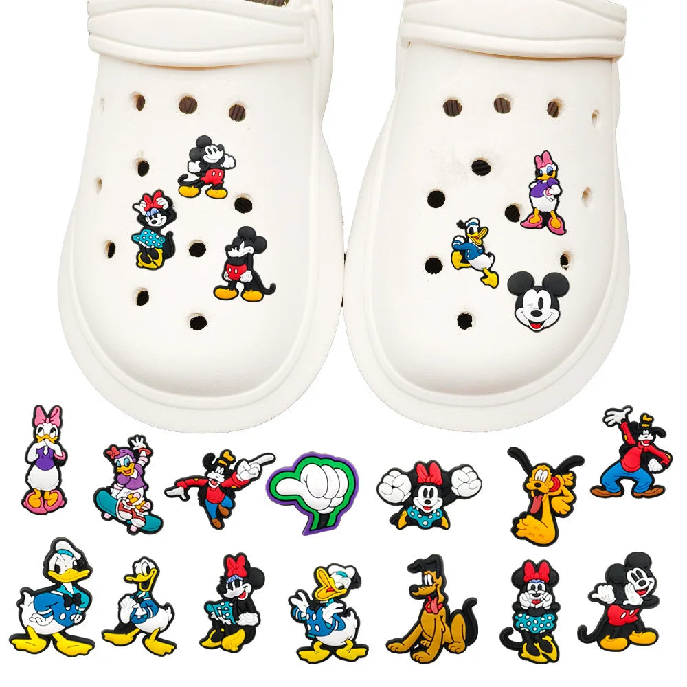 Mesucs 8-48Pcs Cartoon Shoe Charms for Women Men Girls Shoes Decoration Accessories For Clog Sandal Wristband Bag