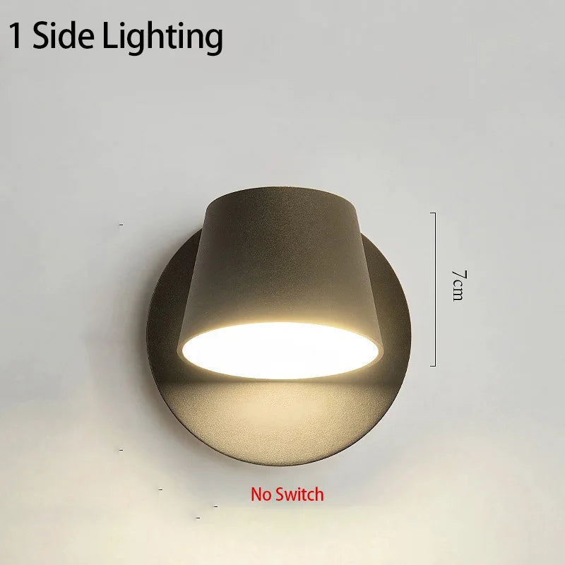 Nordic LED Wall Lamp With Switch 350 Degrees Rotatable Bedroom Bedside Corridor Reading Light Aisle Hotel Sconce Indoor Light