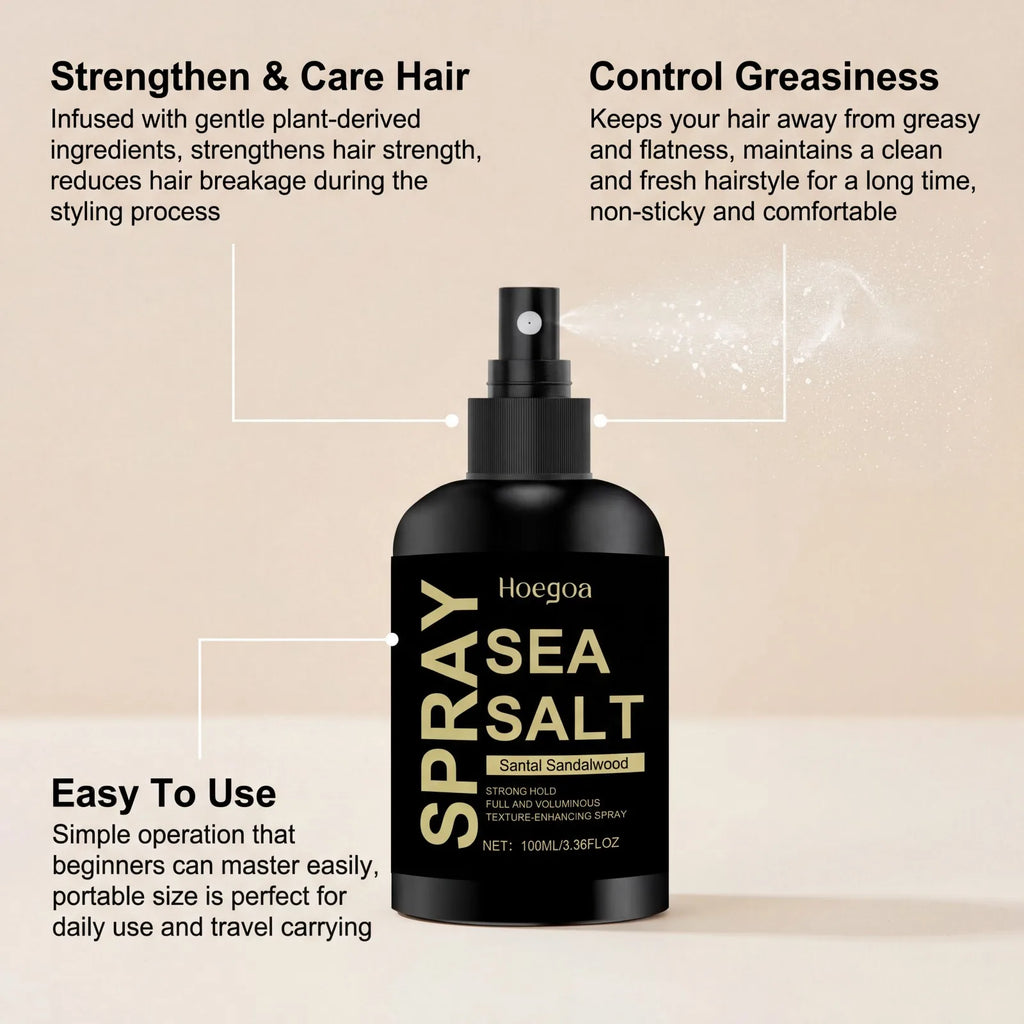 Sea Salt Spray Texturizing Hair Spray Volumizing Strong Hold Control Greasiness Beach Waves Non Sticky Natural Look 100ml