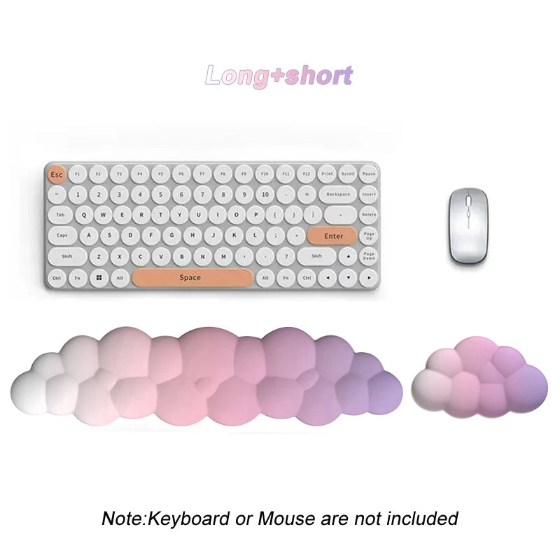 Cloud Gradient Gaming Keyboard Pad Wrist Pad Cloud Wrist Pad Mouse Pad Ergonomic Laika Foam Memory Non-Slip Support Office