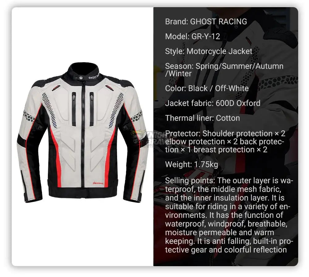 Four Seasons Motorcycle Jacket Moto+Protector Motorcycle Pants Cold-proof Waterproof Moto Suit Touring Clothing Protective Gear