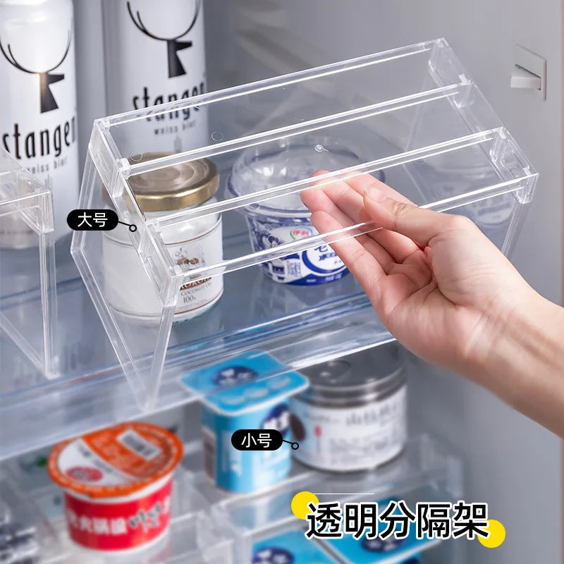 Adjustable Clear Kitchen Cabinet Organizer, Expandable Spice&Plate Storage Rack,Kitchen/Bathroom Divider Organizer for Cabinets