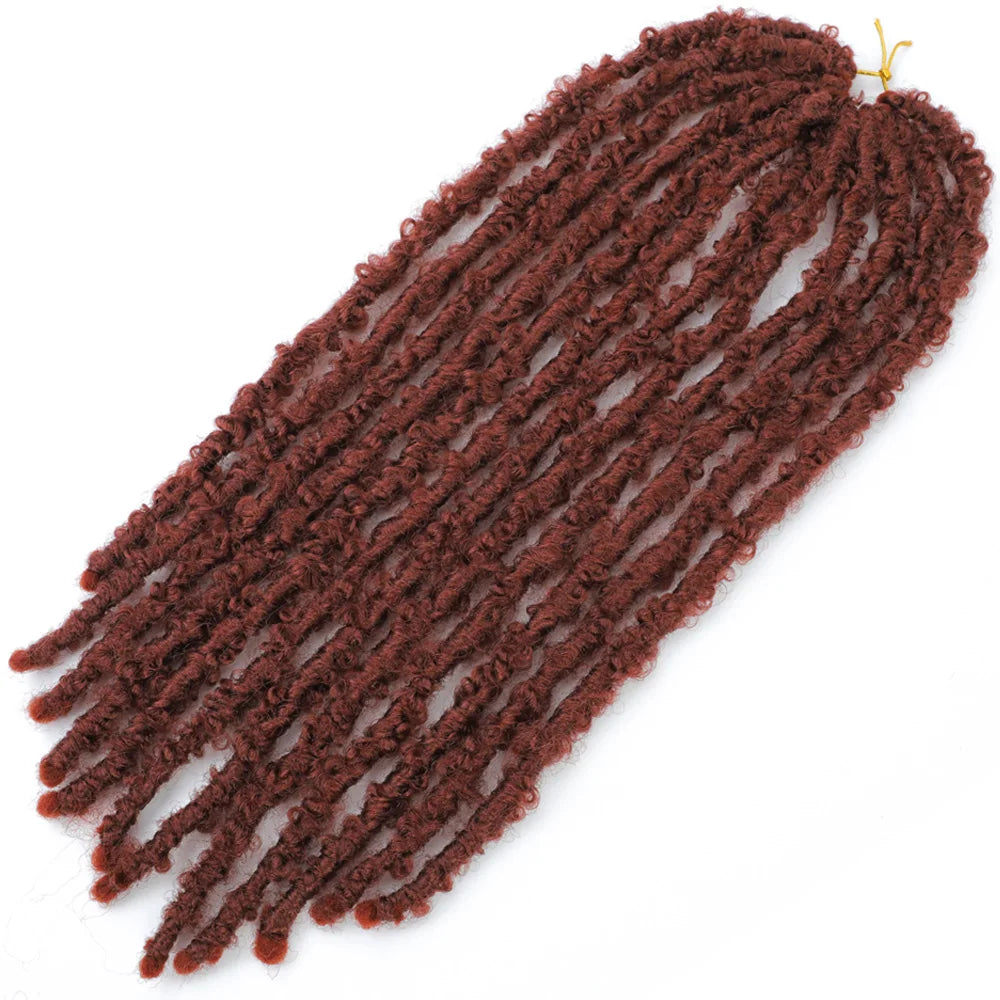 1- 6Packs Butterfly Locs Crochet Hair 36 24 18 14 12inch Pre Twisted Natural Black Distressed Faux Locs Crochet Braids for Women
