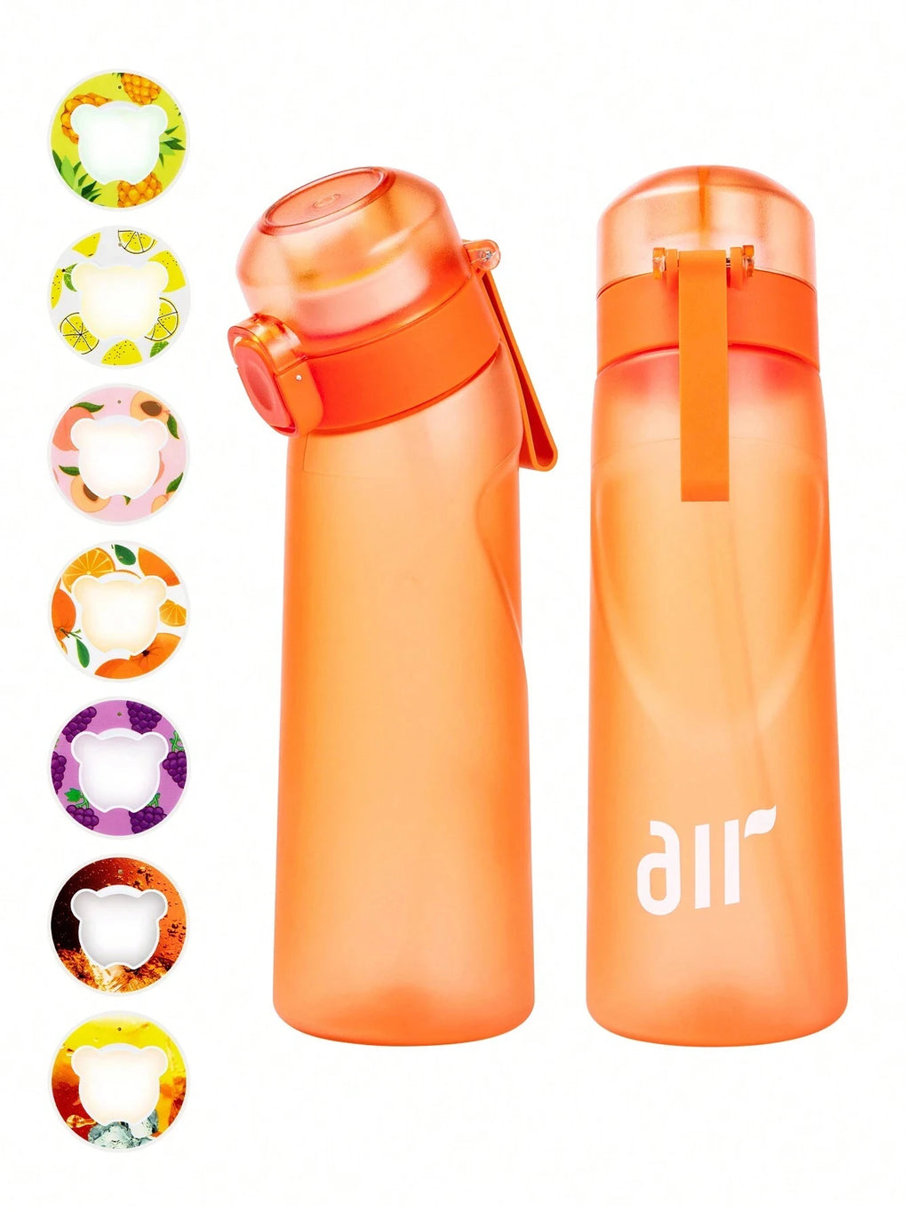 1pc Air Water Bottle with 1pc Random Flavor Pods Portable Transparent with Straw Leak Proof Suitable for Outdoor Sports