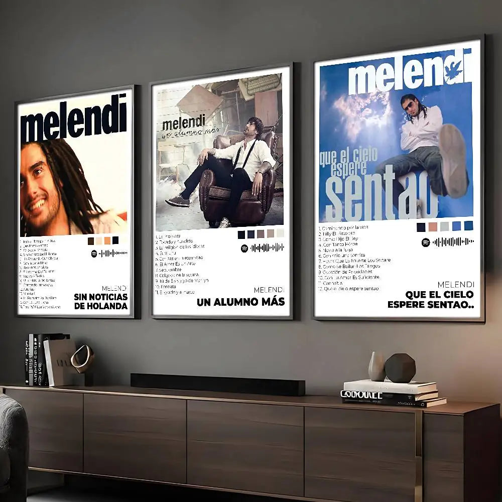 Singer Melendi Poster Sticky Wall Art Printing Waterproof Home Living Bed Room Bar Aesthetic Decor