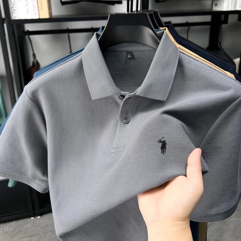 Designer brand 100% cotton short sleeve polo shirt fashion luxury pony embroidery men's summer casual high-quality Paul T-shirt