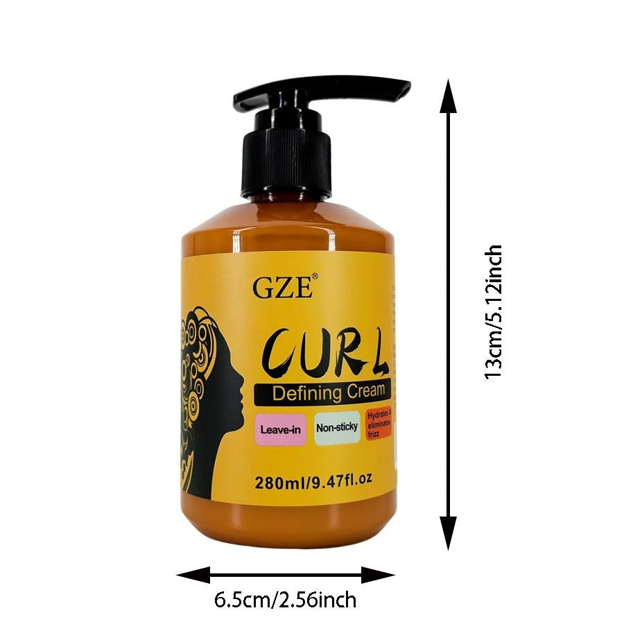 GZE Curl Defining Cream 3 in 1 Leave-in Conditioner Non-sticky Hydrates & Eliminates Frizz Curling Cream