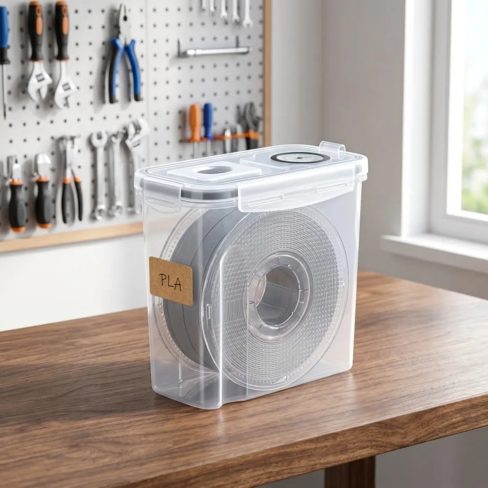 4Pcs Airtight 3D Printing Filament Container Dustproof Clear 3D Printing Filament Storage Box Moisture Proof Filament Dry Box