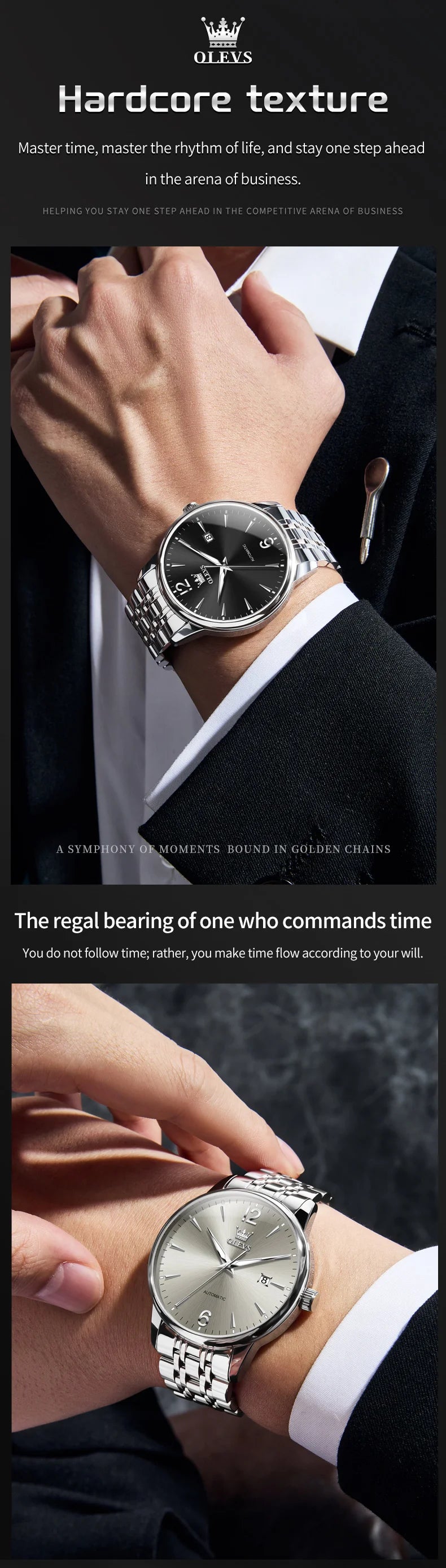 OLEVS 6741 Men Mechanical Watches 2025 New Luxury Automatic Watch Men Sapphire crystal Waterproof Moon Wrist Watch For Men
