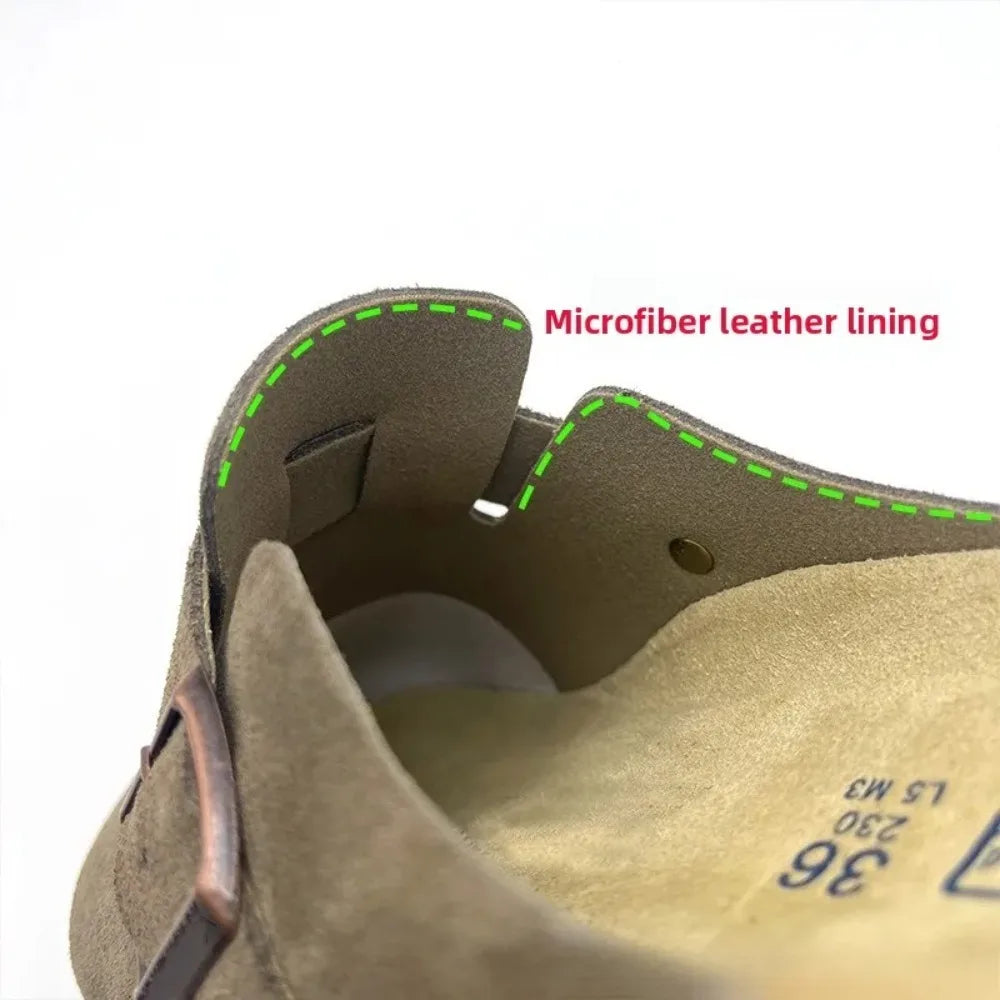 High-quality Vintage Fashion Suede Leather Sandals, Unisex, Spring and Autumn Trendy Premium Slippers