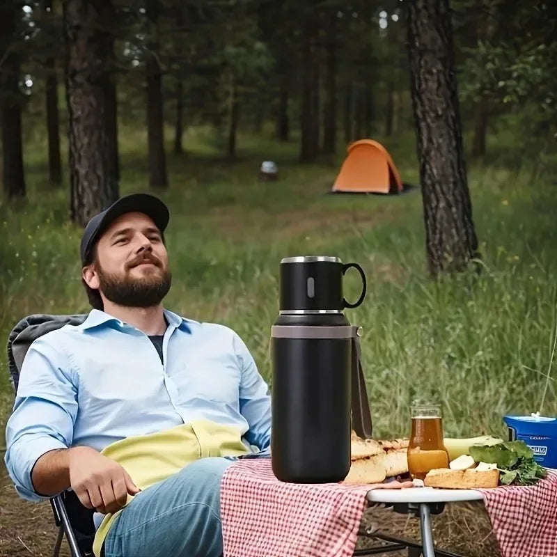 Stainless Steel Vacuum Insulated Tumbler Portable Outdoor Activity Handheld Cup Ultra Long Time Heat Retention