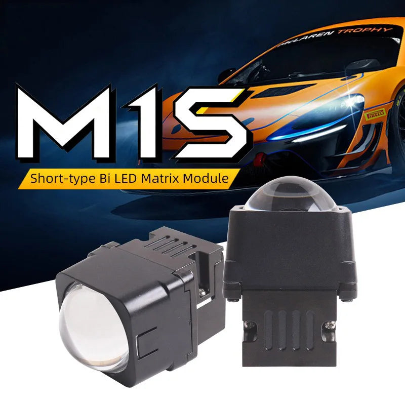 Matrix 1.5 Inch Bi LED Projector Lens Car Motorcycle Headlight Retrofit Hi Lo Beam 12V 36W 5500K