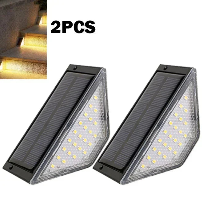 22/24LED Solar LED Triangle Step Light Waterproof Solar Stair Foot Lamp Outdoor Garden Pathway Balcony Courtyard Landscape